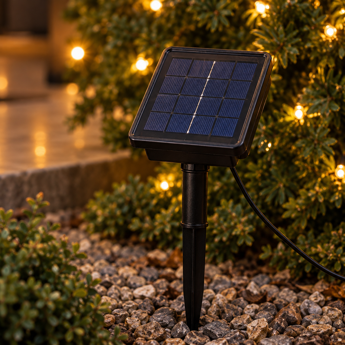 Outdoor Solar Powered Christmas Tree with Warm White LED Lights (6ft/180cm)