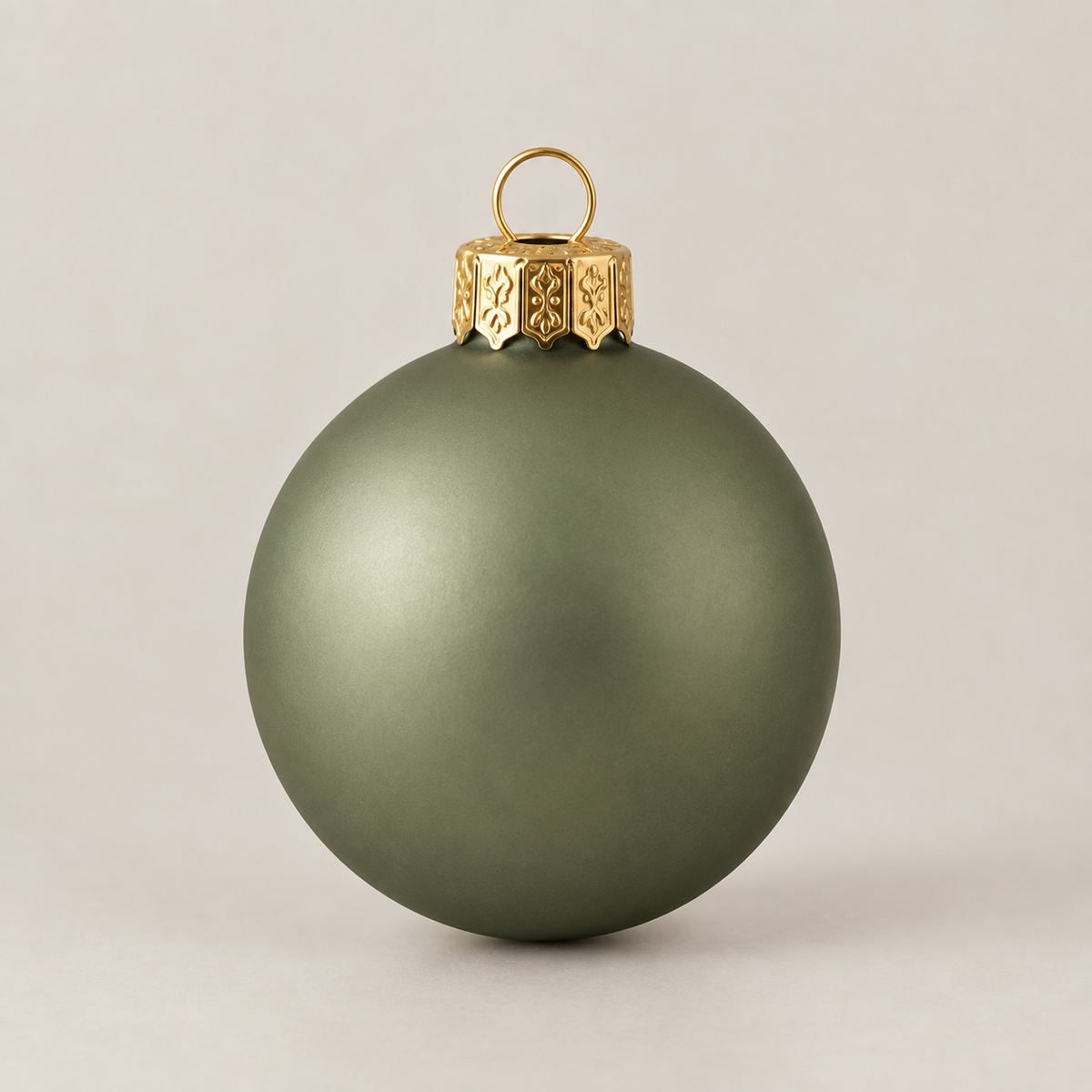 Glass Christmas Bauble Set – Sage Green & Gold, Mixed Finish