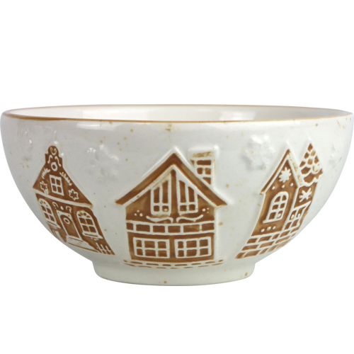 Festive gingerbread house bowl
