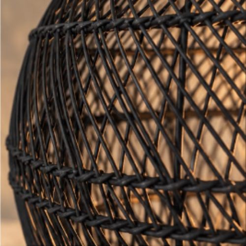 Rattan Black Woven Pendant Light Shade