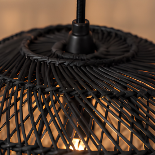 Rattan Black Woven Pendant Light Shade