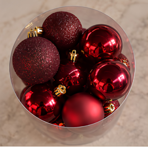 32 Piece Christmas Bauble Set – Mixed Finish Shatterproof Baubles