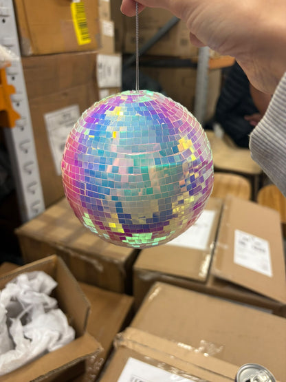 Iridescent Mirror Disco Ball Christmas Ornament
